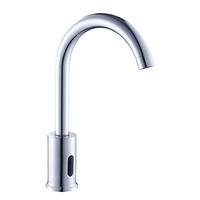 Robinet de cuisine intelligent à induction à col de cygne pour lavabo, entièrement automatique, infrarouge, rotation à 360°, pour lieux publics, à poser sur comptoir