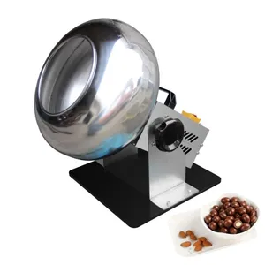RM mini food cocoa nut candy small almond sugar peanut burger candy film chocolate coating pan panning machine automatic coater