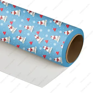 Papier d'emballage cadeau de Noël personnalisé en gros papier d'emballage d'impression de motif d'ours mignon pour l'emballage de papier de soie
