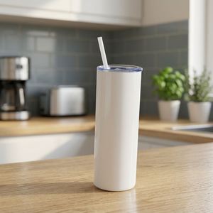 Double Wall Vacuum Insulated Stainless Steel Tumbler With Leak-Proof <b>Plastic</b> <b>Straw</b>, 20Oz - Product Image 4