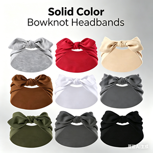 Womens <b>Large</b> <b>Bow</b> Knotted Headband Soft Stretchy Wide Head Wrap Boho Hair Accessories for Daily Wear and Yoga - Product Image 2