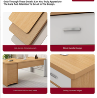 Ensemble de chaise de bureau moderne en bois HHSC avec tiroir de rangement, postes de travail simples et compacts, bureau individuel pour usage domestique ou professionnel