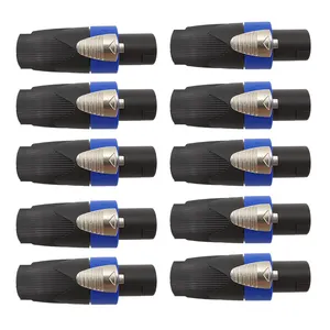 Conector de 4 pinos para altofalante, conector de 4 pinos para alto-falante de áudio, cabo adaptador de bloqueio torção, acessórios para neuik, com 10 peças