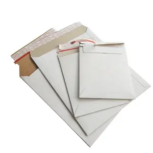 The Envelope Customized Printed Logo Hard Kraft Paper Cardboard Envelope Rigid Mailer Cardboard Shipping Postage Envelope