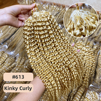 Extensions de cheveux humains vierges non traités, bouclés en profondeur, résistants à la chute, couleur blond platine, cheveux vietnamiens Remy, pour tresses au crochet
