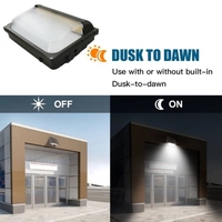 Applique murale LED IP65 avec garantie de 7 ans, 45W 120W, avec capteur de lumière, lentille en verre en option, montage mural pour cour, porte, rue