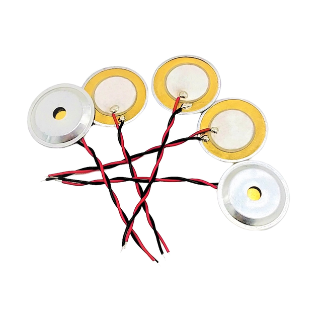 Piezoelectric Ceramic Buzzer 20T2.2L 14mm Brass Element with Aluminum Shell 30V Operating Voltage Welding Mounting Wire