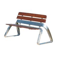 Mobilier extérieur de jardin, patio, banc de parc moderne contemporain en acier inoxydable, mobilier de salle à manger en métal pour applications hospitalières