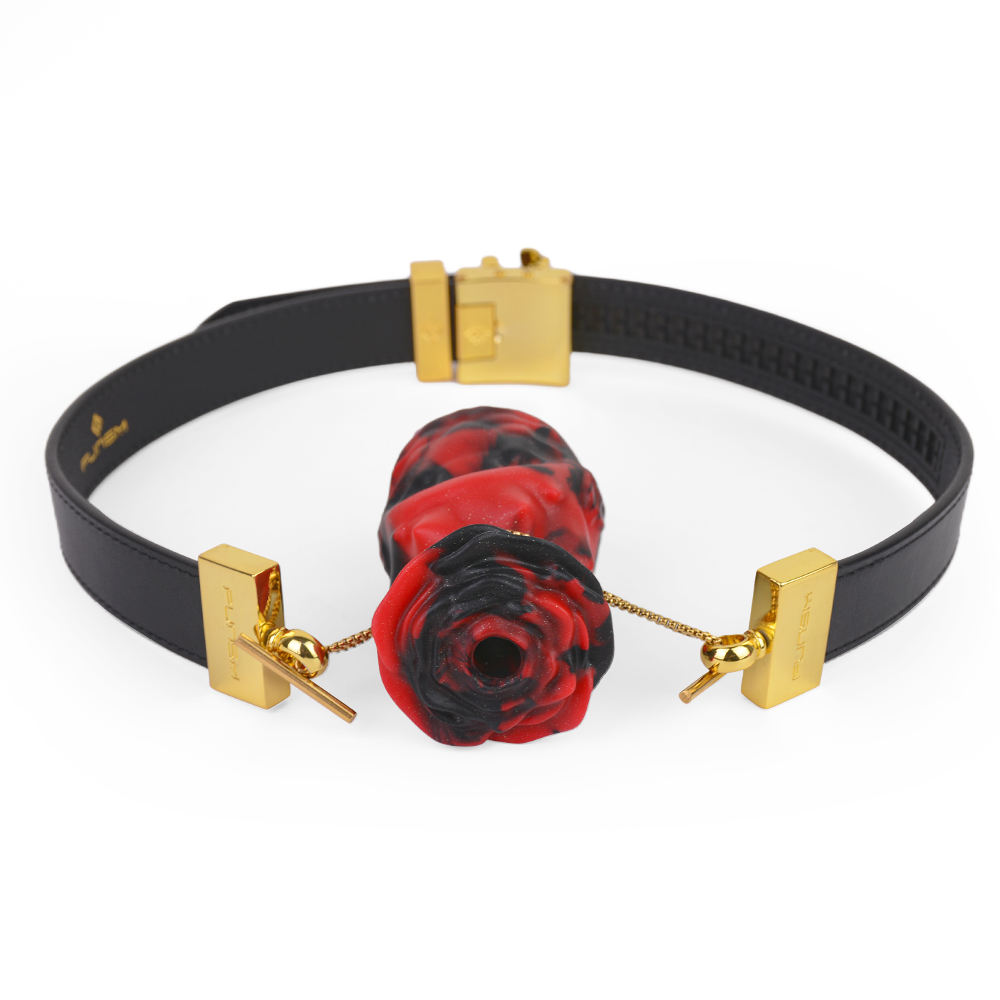 Cuir + gags de silicone