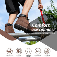 Botas de Trabajo de Seguridad de 6 Pulgadas para Construcción - Cuero Impermeable con Resistencia al Deslizamiento