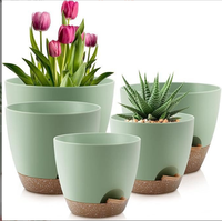 Pot de fleurs Idealife, lot de 2, en plastique, auto-arrosant, moderne, pour la maison et l'intérieur, pour les succulentes et les cactus