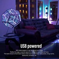 Lampe d'ambiance LED moderne à brancher, avec télécommande 2.4G et batterie, design moderne, ciel étoilé nocturne créatif et cool, rythme de la nuit, dodécaèdre