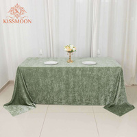 Nappe rectangulaire de luxe moderne en velours vert sauge, personnalisée et douce, pour mariage, banquet, décoration de table à manger à domicile Kissmoon