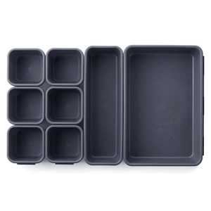 Juego de 8 bandejas organizadoras de cajones, divisores modulares entrelazables para cajones - Product Image 1