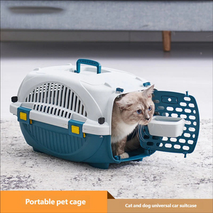 Cage de <span class=keywords><strong>transport</strong></span> pour animaux de compagnie durable et supérieure, design portable à main, respirante, ventilée, avec verrouillage sûr et sécurisé pour les voyages <span class=keywords><strong>en</strong></span> extérieur - Product Image 5