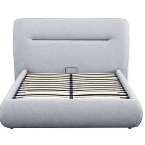 <span class=keywords><strong>Lit</strong></span> moderne en bois <span class=keywords><strong>blanc</strong></span> avec tête <span class=keywords><strong>de</strong></span> <span class=keywords><strong>lit</strong></span> capitonnée beige, personnalisable, grand rangement sous le <span class=keywords><strong>lit</strong></span>, mobilier <span class=keywords><strong>de</strong></span> chambre confortable - Product Image 4