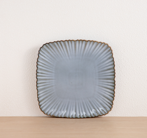 Customizable Vintage Blue Grey Fluted Ceramic Dinner Set, Embossed Stoneware Tableware, Bulk Wholesale for Modern Kitchen/Gift - Product Image 5