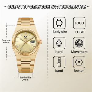 Loisirs Mains Lumineuses Champagne Or Subray Cadran Avec Date Montres Personnalisées Hommes Élégants Montre De Luxe En Acier Inoxydable Relojes 2024 - Product Image 5