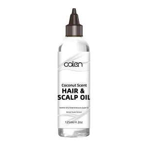 Oalen özel etiket organik saç bakım yağı Anti-kaşıntı kaldırmak kurmak hindistan cevizi kafa derisi masaj yağı