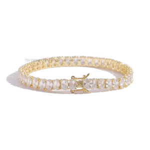 6MM Oval Egg-shaped Single-row Chain, Tennis <b>Bracelet</b>, Hip-hop Hipster Jewelry for Women Tanjing Fashion Lijing Necklace - Product Image 4