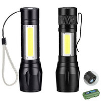 Mini lampe torche tactique COB LED rechargeable par USB, faisceau réglable, résistance aux éclaboussures IP55, corps en alliage d'aluminium, haute luminosité, mode SOS