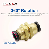 Raccord traversant droit pour compresseur d'air tuyau PU 4mm 6mm 8mm 10mm 12mm connecteur pneumatique rapide