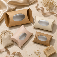 Scatola Regalo Pieghevole in Cartone Ondulato Kraft Personalizzata con Finestra e Logo per Gioielli, Saponi, Caramelle e Piccoli Regali