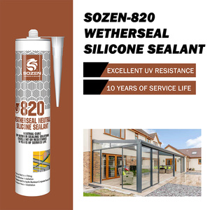 Colle silicone neutre haute adhérence SOZEN-820 pour verre, mastic silicone pour extérieur et intérieur avec super résistance aux intempéries - Product Image 1