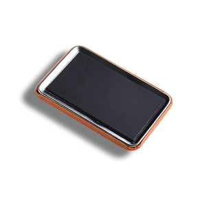 Aimant de réfrigérateur souvenir en cuir PU imprimé UV orange rectangulaire personnalisé - Product Image 3