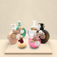 Bouteille ovale en PETG de 400 ml, OEM ODM, avec logo personnalisé, pour lotion corporelle, shampoing, après-shampoing, emballage cosmétique transparent.