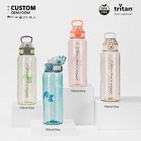 Bouteille d'eau portable UZSPACE 750 ml en Tritan pour l'extérieur, à boire directement, thermos de voyage, haute qualité, sans BPA, fabriquée par un fabricant