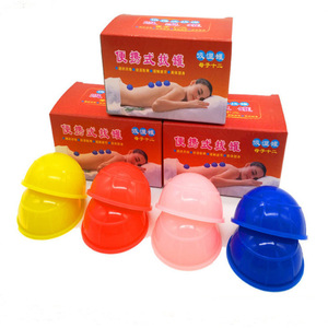 Silicone Cupping Jars 12 Pcs Negative Pressure Moisture Absorption Health <b>Massage</b> <b>Set</b> Red Blue Yellow Pink - Product Image 1