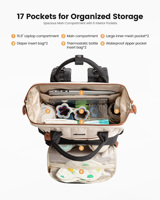 LOVEVOOK Sac à langer Puffer Sac à dos léger pour bébé avec matelas à langer et boucles de poussette Grand sac à dos pour maman papa