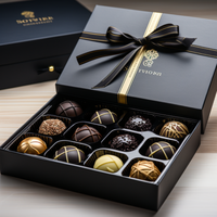 Boîte élégante de chocolat à la truffe unique pour la Saint-Valentin, couverture en papier élégante pour l'emballage de cadeaux de bonbons