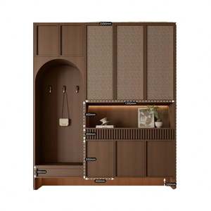 Mueble Zapatero de Madera Estilo Retro Francés para el Hogar, Incluye Silla de Comedor - Product Image 1