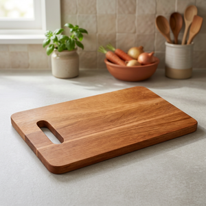 Planche à découper rectangulaire en bois anti-moisissure avec poignée, épaisseur 1,5 cm, 40x30 cm, pour usage en cuisine - Product Image 2