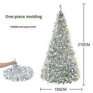 Albero di Natale Artificiale Gigante Pieghevole Pop Flocked con Luci LED, Eco-Friendly, Facile da Montare, con Luci LED Plug-In - Product Image 2