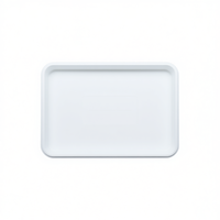 Plateau de service et de rangement minimaliste pour cuisine et restauration 400x300x20mm Blanc PP Empilable Compartiment unique Belli E Forti BF0058BN