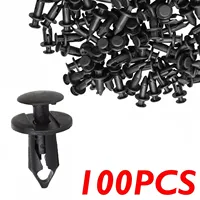 Clips de pare-chocs 8 mm, 100 pièces, rivets de fixation en plastique pour voiture, attaches de pare-chocs à pression