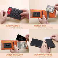 Dompet Klip Uang Serat Karbon Baru Ultra Tipis Anti RFID Tempat Kartu Desain Merek Kustom Dompet Kartu Saku Depan