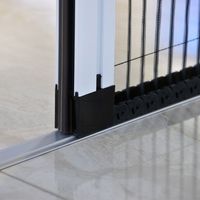 Porte et fenêtre moustiquaire rétractable sans barrière OEM Porte moustiquaire plissée sans rail