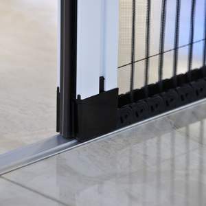 Porte et fenêtre moustiquaire rétractable sans barrière OEM Porte moustiquaire plissée sans rail - Product Image 5