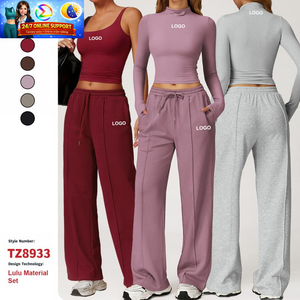Conceptcase PRO Tuta Sportiva <span class=keywords><strong>Casual</strong></span> Personalizzata di Alta Qualità per <span class=keywords><strong>Donna</strong></span>, Pantaloni a Gamba Larga e Maniche Lunghe, per Jogging, Palestra e Fitness - Product Image 1