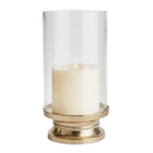 Hurricanes de mesa con acabado dorado Decoración de boda y Navidad Portavelas de metal Festival Nochebuena - Product Image 2