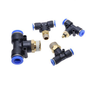 Conexiones Neumáticas en T de Conexión Rápida, Tipo T, PB 4 6 <span class=keywords><strong>8</strong></span> 10 12 mm - M5'' 1/<span class=keywords><strong>8</strong></span>'' 1/4'' <span class=keywords><strong>3</strong></span>/<span class=keywords><strong>8</strong></span>'' 1/2'' Rosca Macho, <span class=keywords><strong>Manguera</strong></span> de 10 mm de Diámetro Exterior - Product Image 2