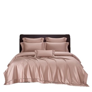 Pima Long Staple Cotton Satin Four Piece <b>Bedding</b> <b>Set</b> 1.8m Bed Solid Color Light Luxury All Season Breathable - Product Image 4