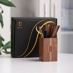Guanlan Walnut Wood Tea Utensil Holder Square Storage <b>Box</b> For Tea Ceremony Tools Home Use - Product Image 3