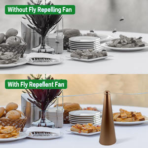 Ventilatore da esterno per mosca della frutta con batterie ricaricabili morbide in PVC riflettente Usb repellente elettrico per mosche da tavolo - Product Image 6