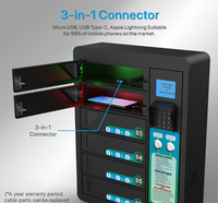 Coffre-fort électronique avec câble de chargement pour téléphone portable, 6 compartiments, en acier assemblé, fermeture automatique de la porte, montage mural/sur pied