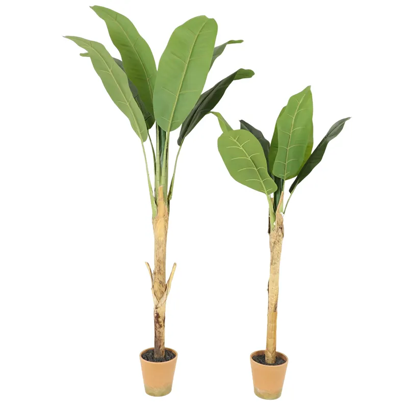Vaso de plástico artificial para bonsai, vaso de plantas falsas para decoração de mesa e quarto, vaso de flores para decoração de casa, árvore de banana falsa